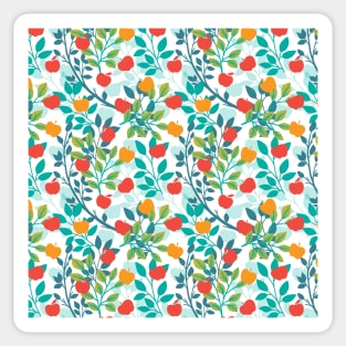 Spring Red and Green Colors Apple Fruit Pattern Sticker